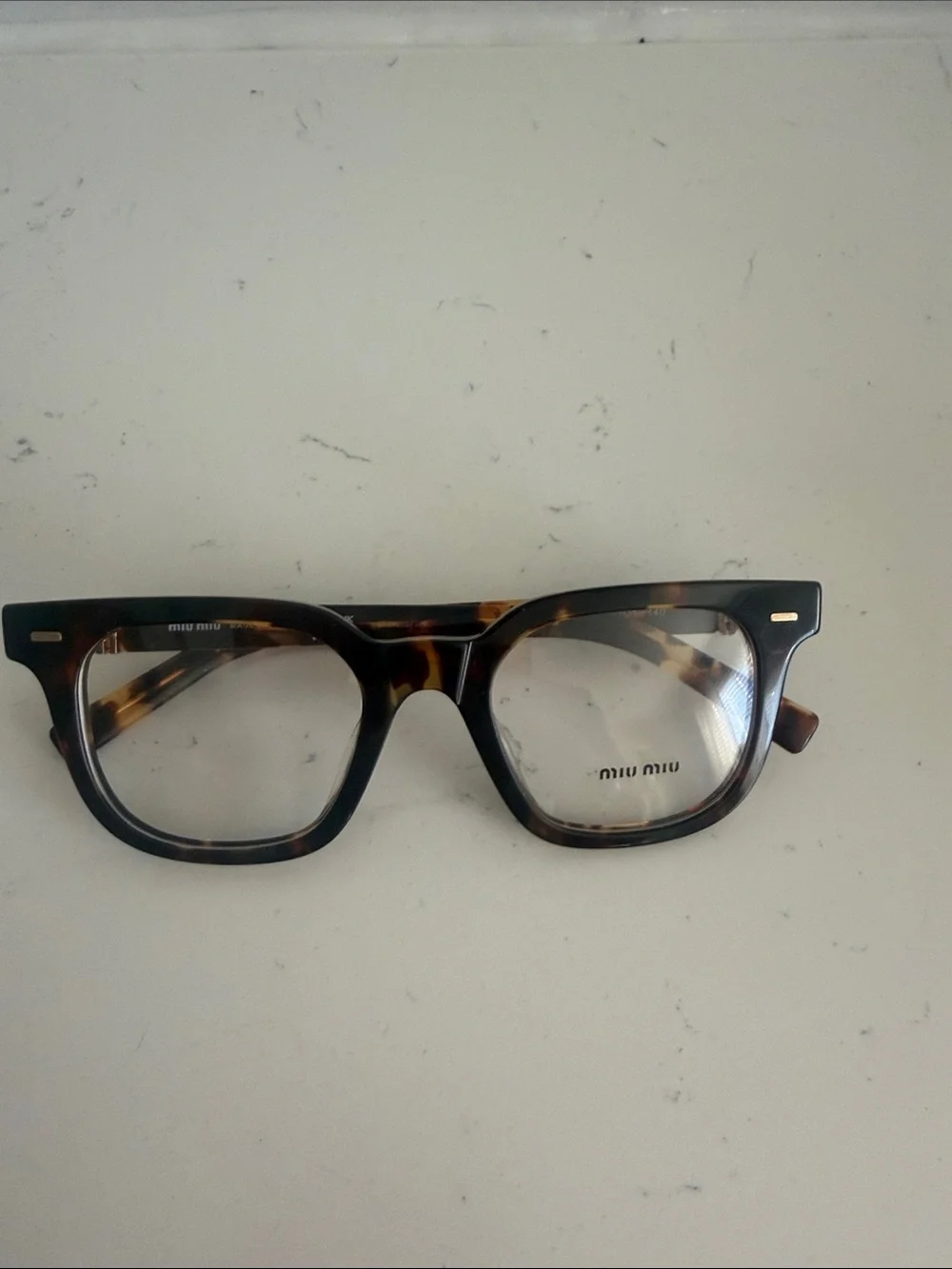 Miu Miu VMU 06X Dark Tortoiseshell Square Optical Glasses
